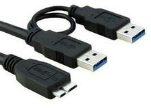 کابل هارد اکسترنال USB 3.0 فرانت به طول 20 سانتیمتر با کابل شارژ